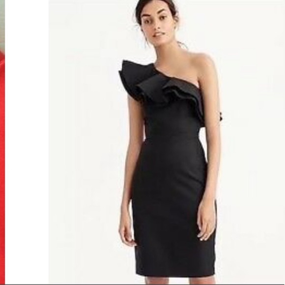 J Crew One Shoulder Ruffle Dress - Picture 3 of 8